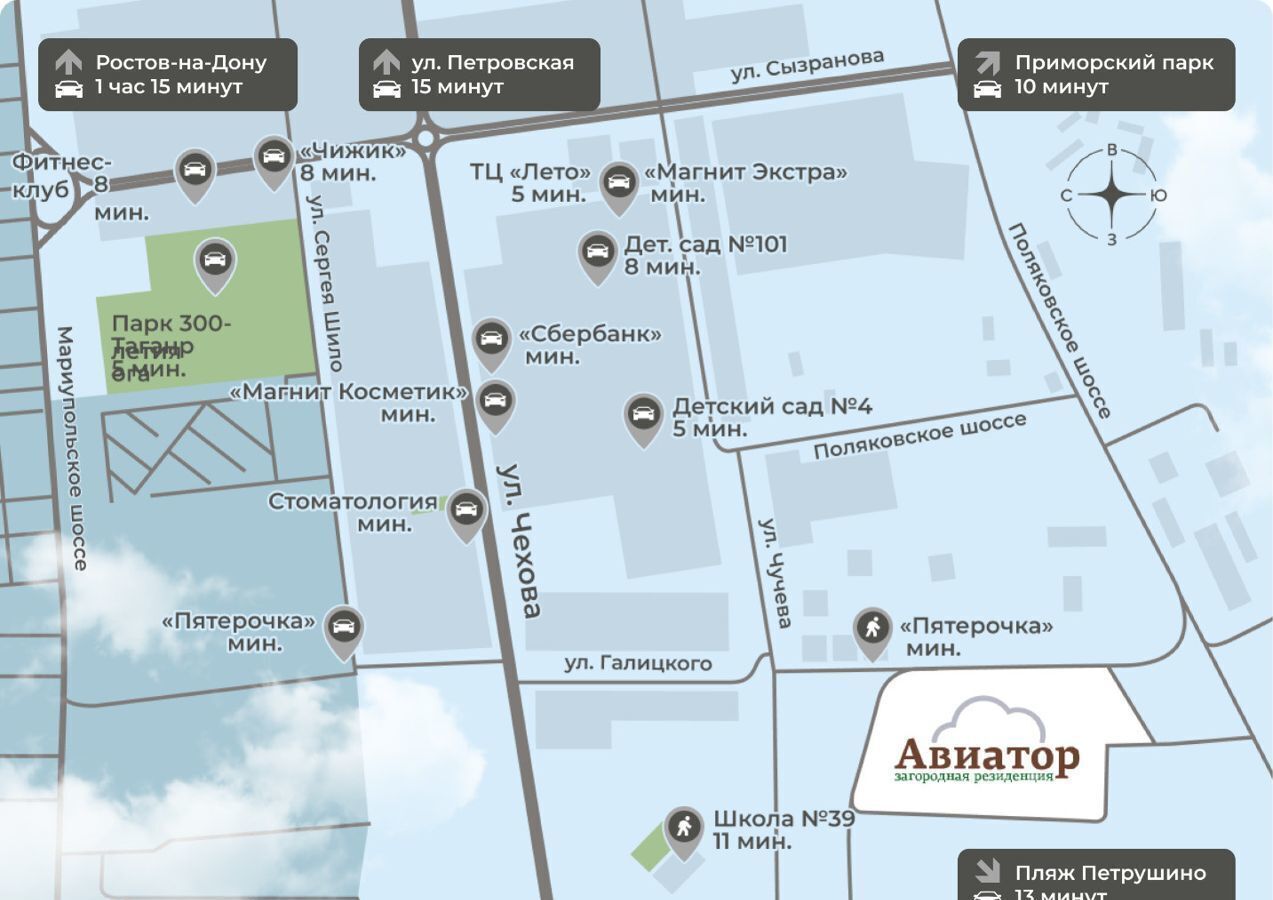 квартира г Таганрог ЖК «Авиатор» ул. Н. П. Овчарова, д. 11, корп. 2 фото 14