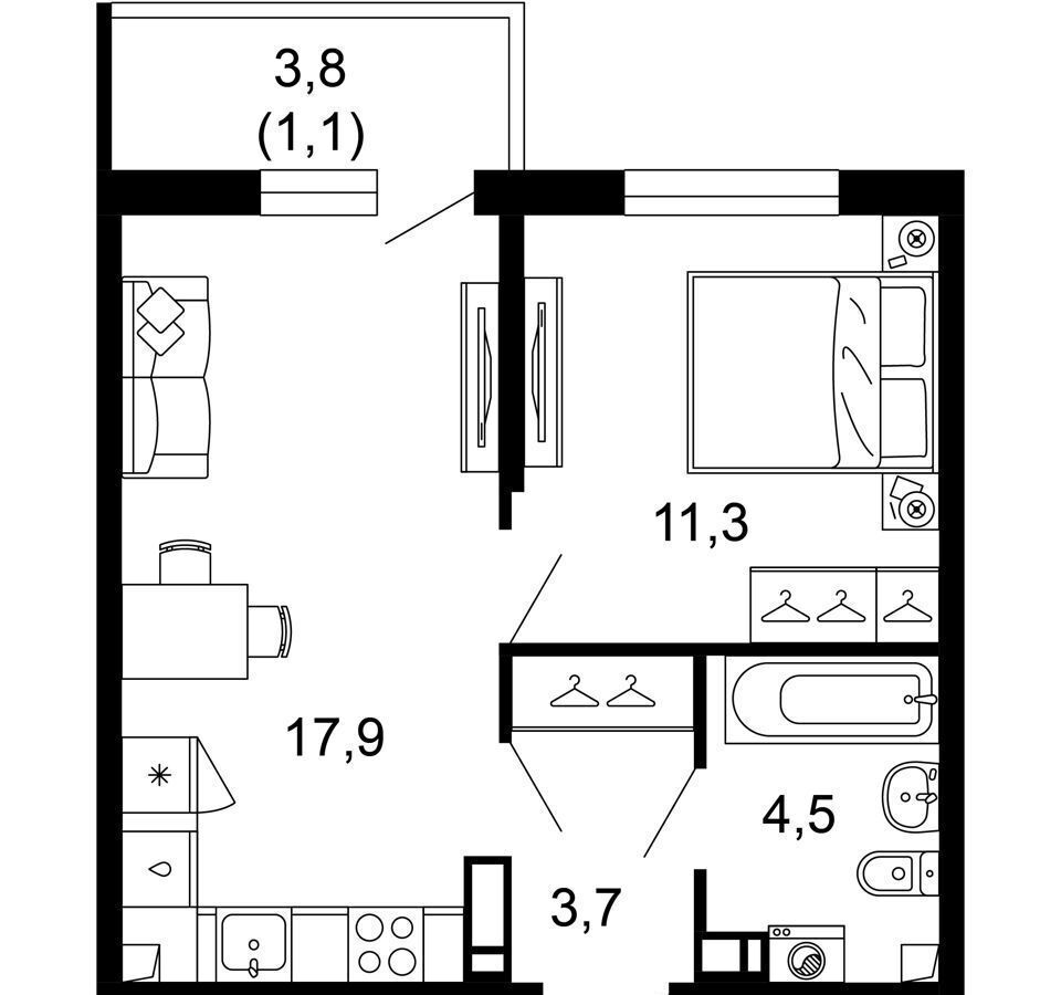 квартира г Сочи р-н Адлерский ул Искры 1 д. 66/10 фото 11