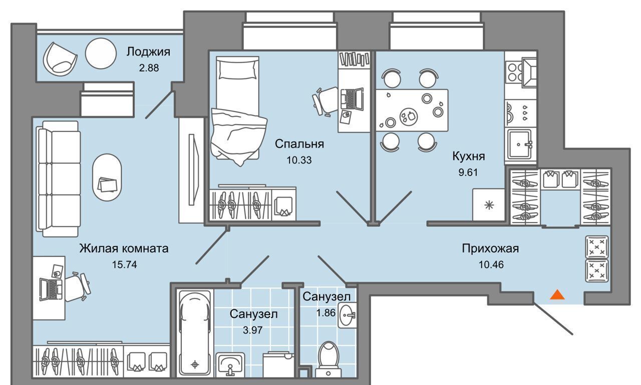 квартира г Киров р-н Ленинский ул Дмитрия Козулева 2 ЖК ZNAK фото 1