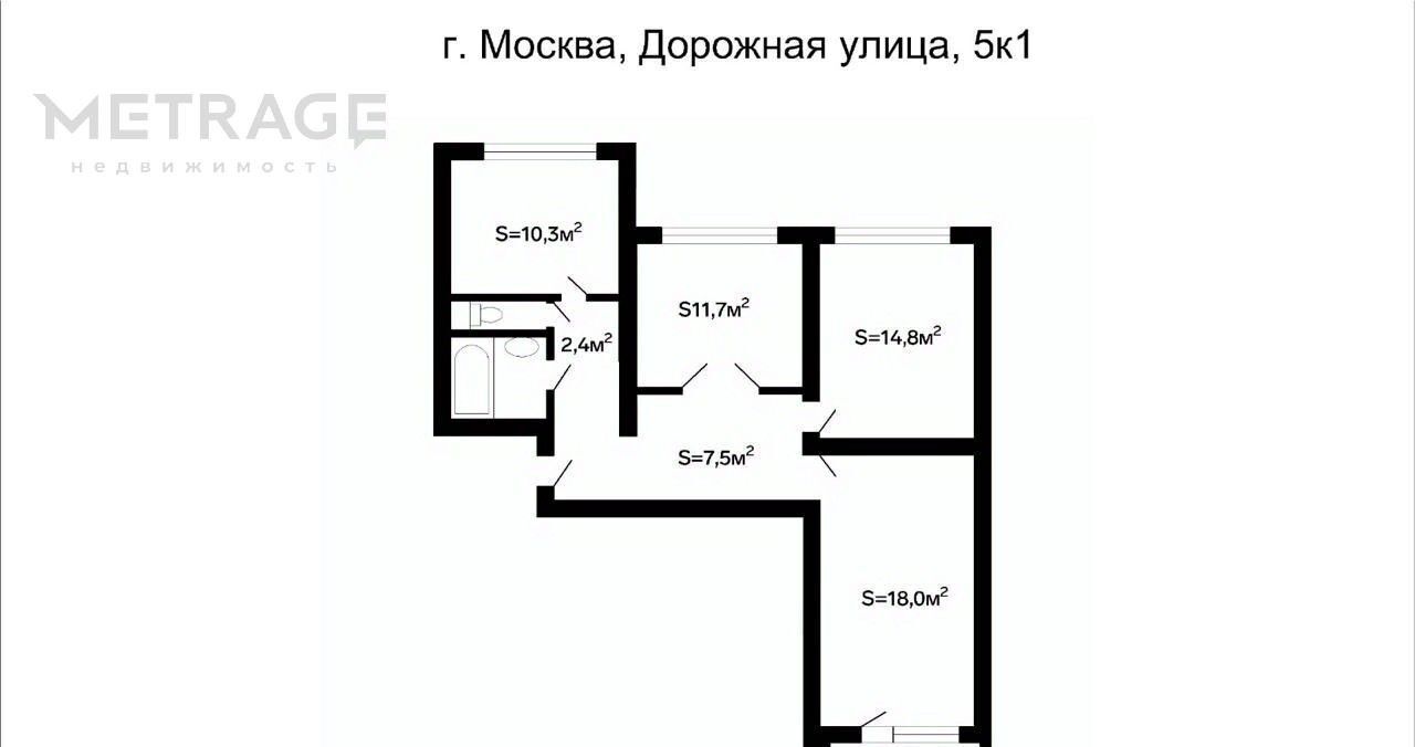 квартира г Москва метро Пражская ул Дорожная 5к/1 фото 2