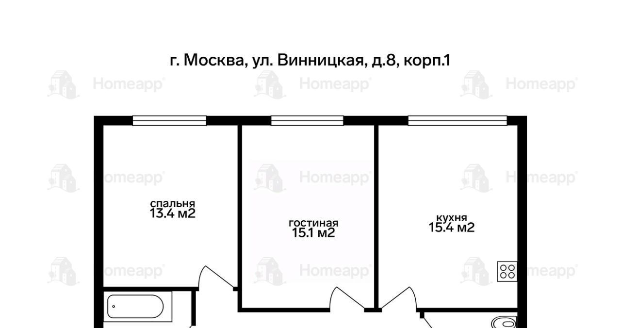 квартира г Москва метро Раменки ул Винницкая 8к/1 фото 2