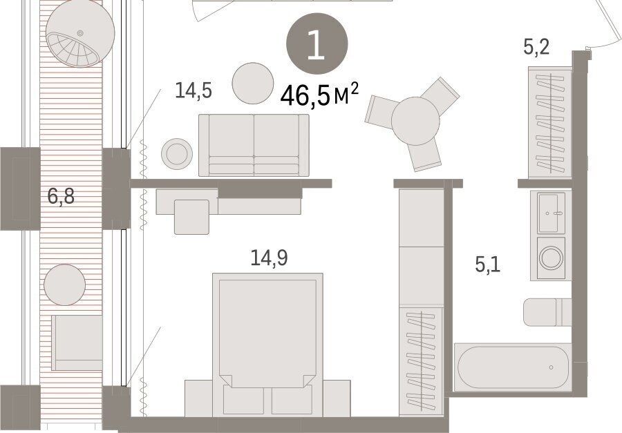 квартира г Тюмень ул Краснооктябрьская 4к/3 фото 1