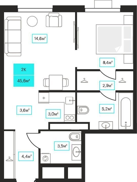 квартира г Тюмень р-н Калининский ул Ставропольская 6 корп. 1 фото 1