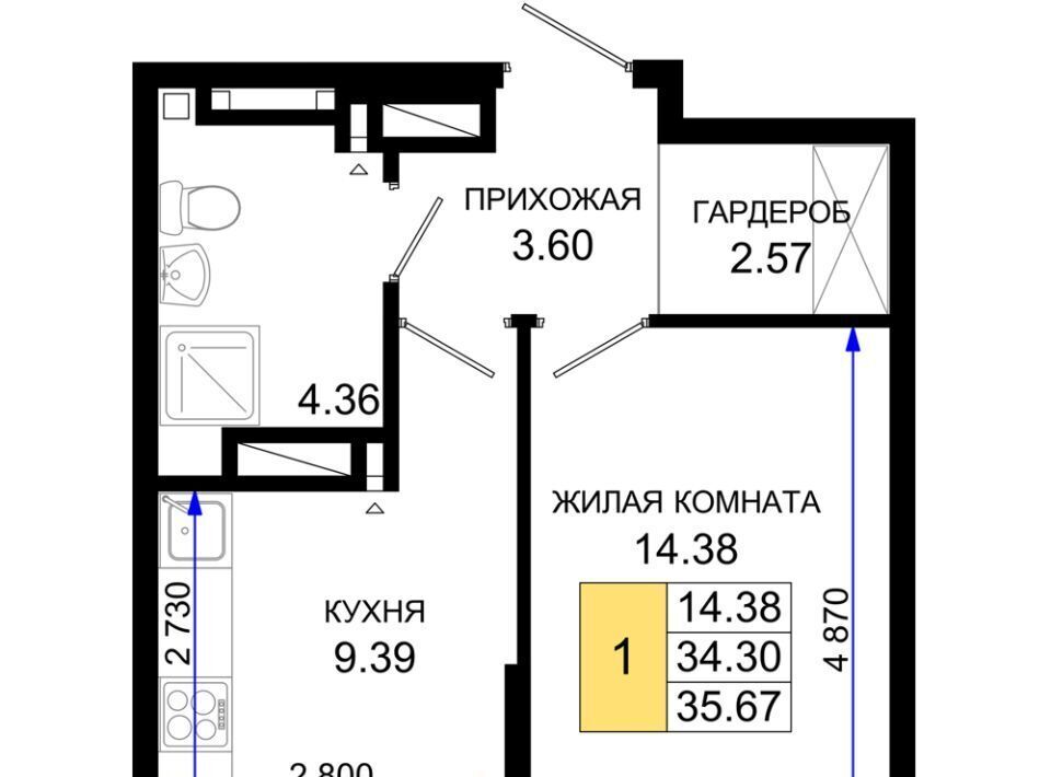 квартира г Ростов-на-Дону р-н Октябрьский пер Нефтекачка ЖК «Октябрь Парк» фото 1