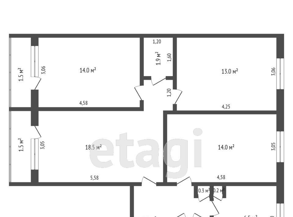 квартира р-н Чамзинский рп Комсомольский мкр 1-й 43 фото 2