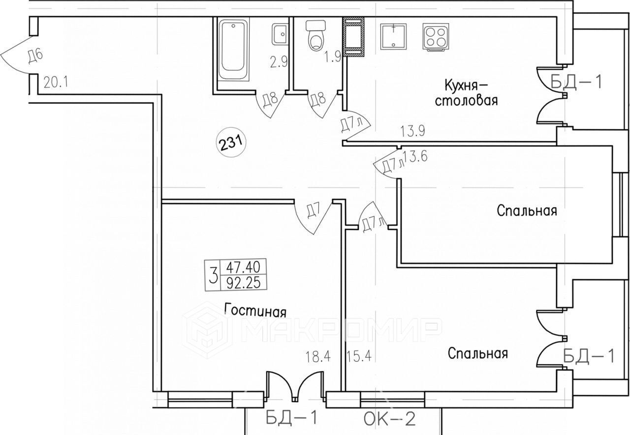 квартира г Санкт-Петербург метро Лиговский Проспект ул Днепропетровская 5 ЖК «СемьА» округ Лиговка-Ямская фото 1