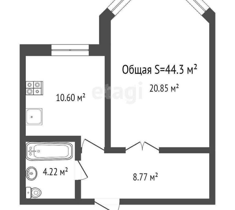 квартира рп Кольцово ул Молодёжная 4 Речной Вокзал фото 18