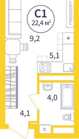 квартира Уралмаш улица 22-го Партсъезда, 5 фото