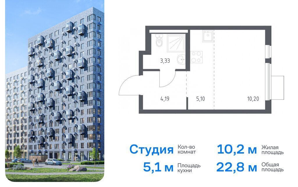 квартира Домодедовская, жилой комплекс Горки Парк, 8. 1, деревня Коробово фото 1