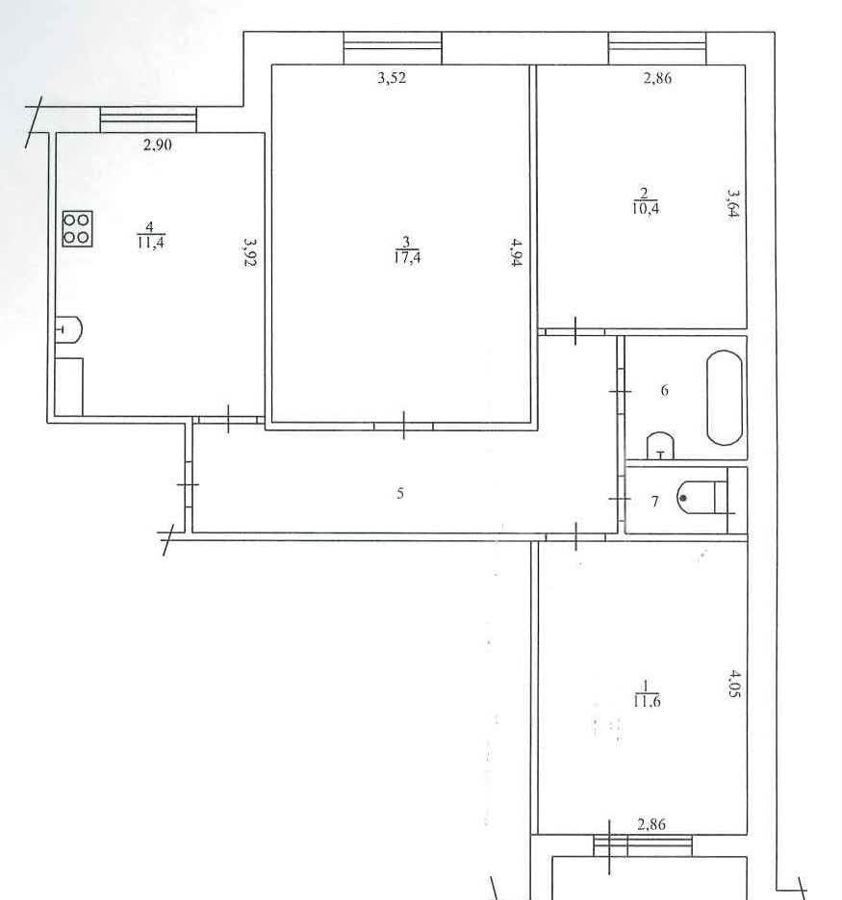 квартира г Вологда Можайский ул Ярославская 23 фото 20