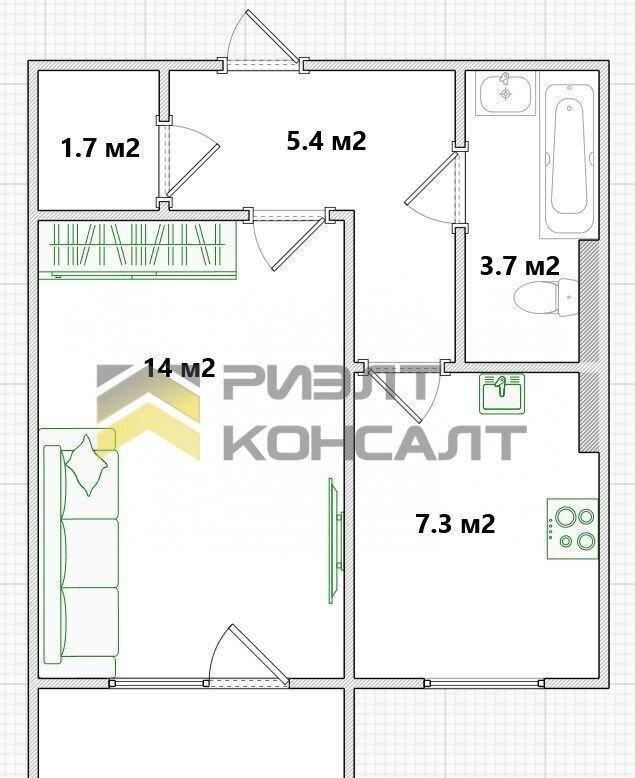 квартира г Омск р-н Ленинский ул 2-я Трамвайная 39 ЖК «Уют» Ленинский АО фото 8