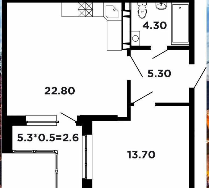 квартира г Краснодар р-н Прикубанский ул Конгрессная 25 фото 4