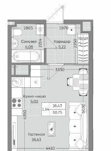 квартира г Казань р-н Приволжский Дубравная тракт Оренбургский 4/1 ЖК «Сказочный Лес» фото 3