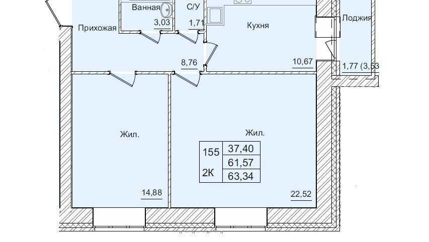 квартира г Калуга проезд 3-й Академический 10 фото 1