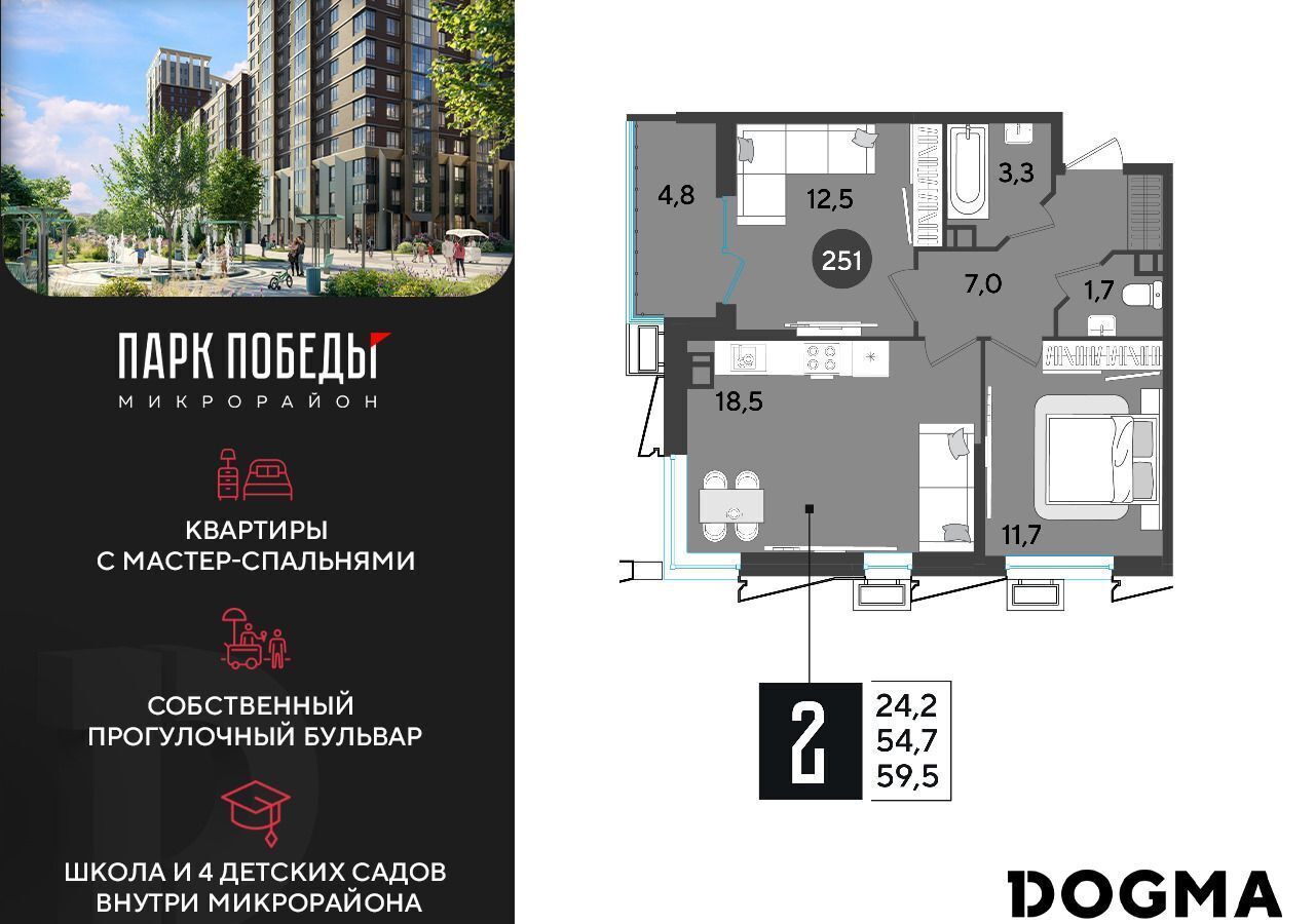 квартира г Краснодар р-н Прикубанский ЖК «Парк Победы 2» ш. Ближний Западный Обход/ул. Героя Пешкова/ ул. Садовая фото 1