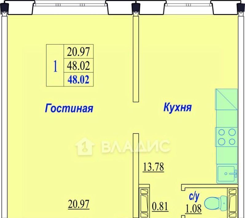 квартира г Новосибирск Студенческая ул Александра Чистякова 2/1 фото 2