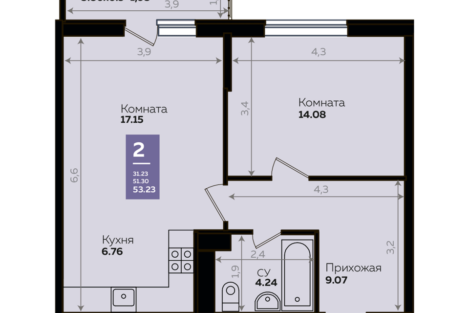 квартира г Краснодар р-н Прикубанский ул им. Героя Яцкова И.В. 9/3 микрорайон «Губернский» Краснодар городской округ фото 1