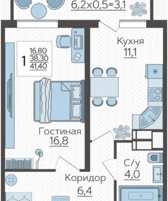 квартира г Краснодар р-н Прикубанский ЖК «Зеленодар» Краснодар городской округ, Садовое кольцо, 3 фото 1