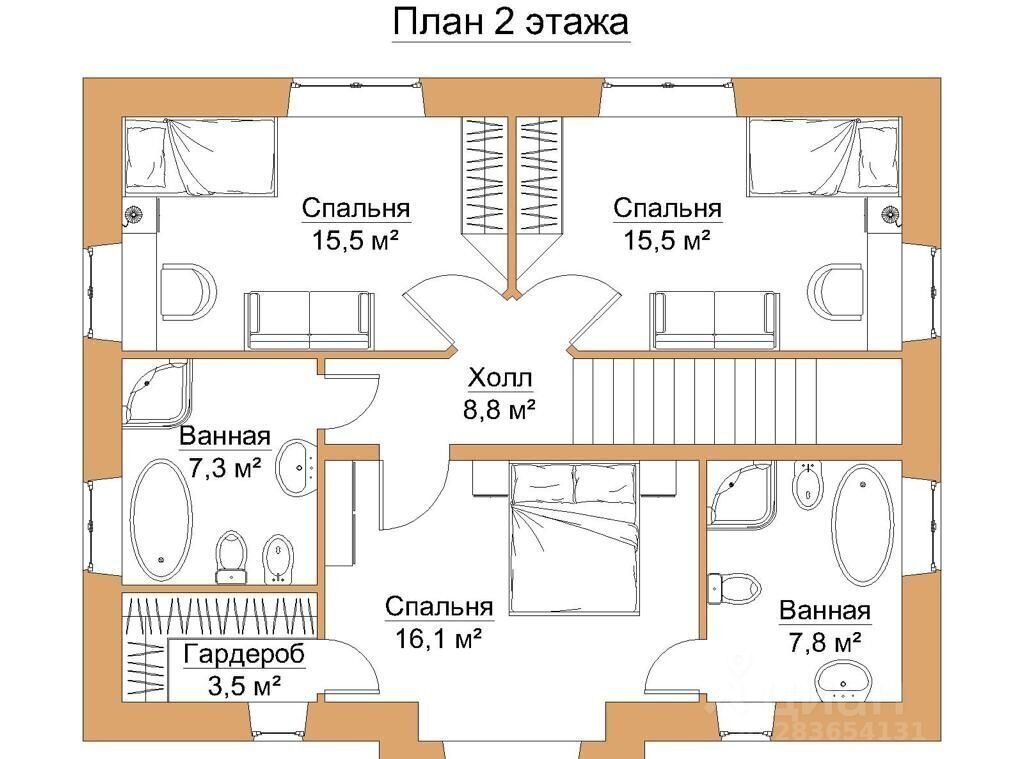 дом направление Курское (юг) ш Калужское 10 км, Новомосковский административный округ, Москва, поселение Филимонковское, Московский, квартал № 118 фото 6