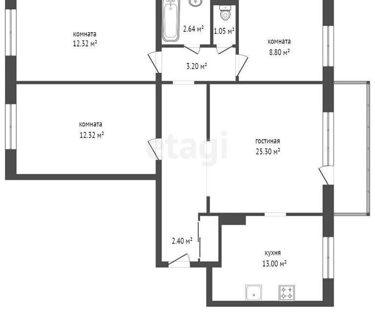 квартира г Красноярск ул 9 Мая 56а фото 19