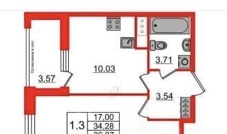 квартира г Санкт-Петербург метро Елизаровская пр-кт Обуховской Обороны 36 ЖК Astra Marine округ Невская застава фото 2