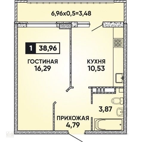 квартира г Краснодар р-н Прикубанский ул Конгрессная фото 10