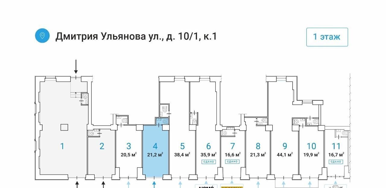 торговое помещение г Москва метро Академическая ул Дмитрия Ульянова 10/1к 1 фото 2