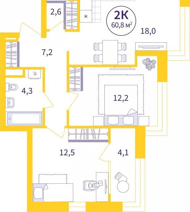 квартира г Екатеринбург Уралмаш улица 22-го Партсъезда, 5 фото 1