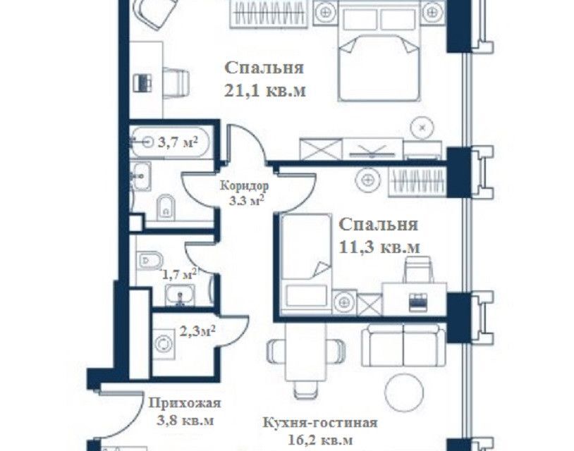 квартира г Москва ЖК City Bay Северо-Западный административный округ, жилой комплекс Сити Бэй, 95/2к 7 фото 2