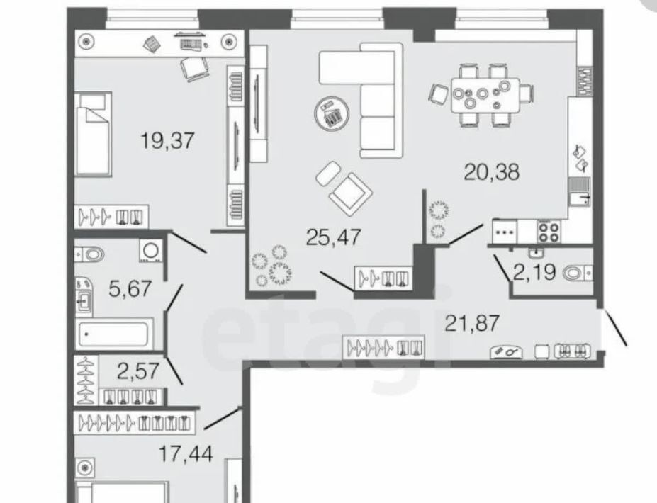 квартира г Тула р-н Центральный ул Рязанская 32к/1 фото 3