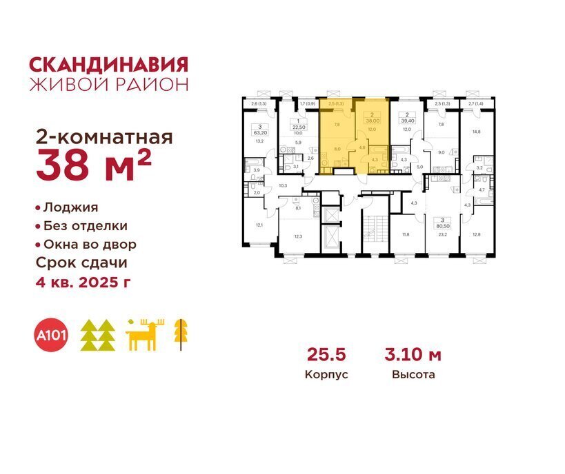 квартира г Москва метро Коммунарка ТиНАО жилой комплекс Скандинавия фото 2