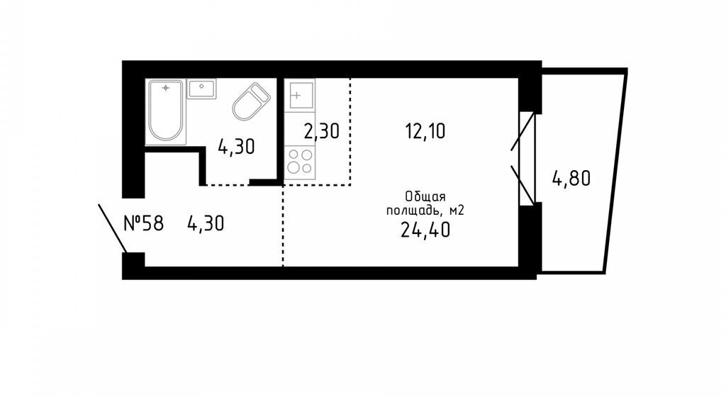 квартира г Барнаул р-н Центральный ул Никитина 12 фото 5