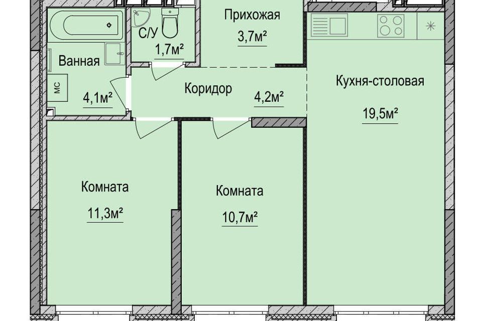 квартира г Ижевск р-н Устиновский Аэропорт городской округ Ижевск, Устиновский фото 1