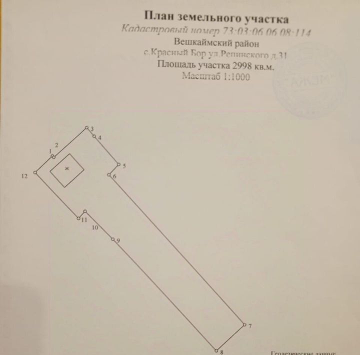 дом р-н Вешкаймский с Красный Бор ул Репинского 31 Вешкаймское городское поселение фото 2