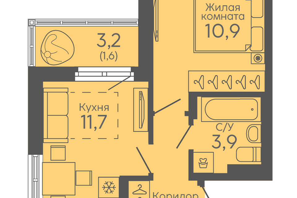 квартира г Екатеринбург р-н Октябрьский Екатеринбург городской округ, Новокольцовский фото 1