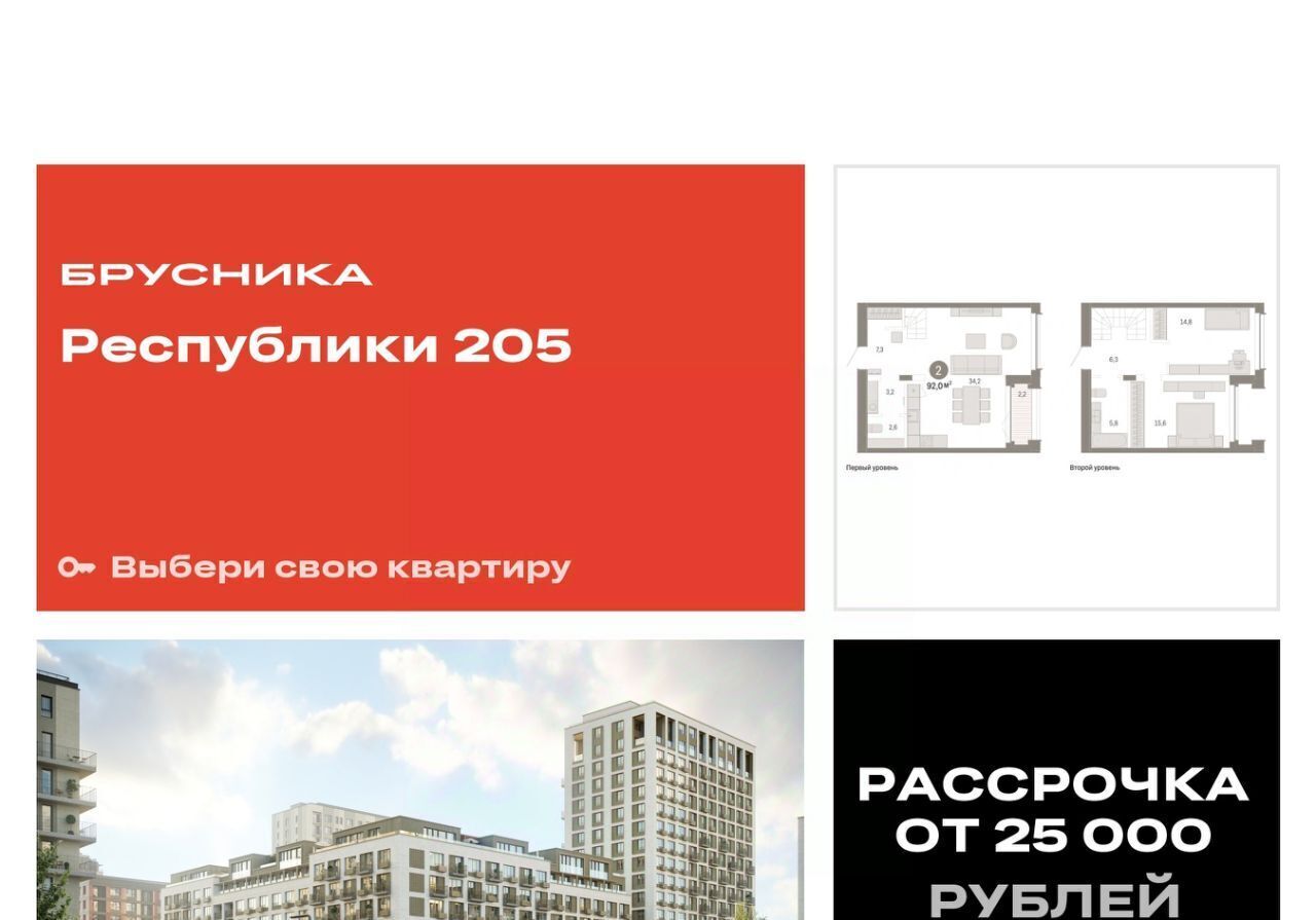 квартира г Тюмень р-н Ленинский Республики 205 жилой комплекс фото 1