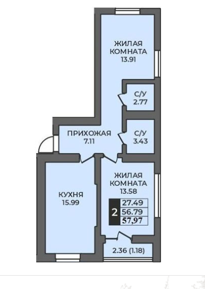 квартира г Оренбург ул Ильи Глазунова 6 жилой район «Гранд парк» городской округ Оренбург фото 4