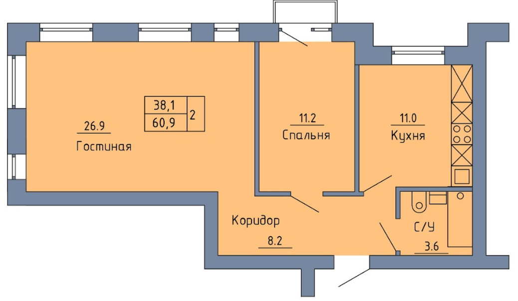 квартира г Оренбург пер Станочный 19/1 городской округ Оренбург фото 14