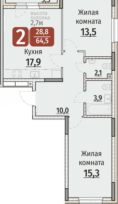 квартира г Чебоксары р-н Калининский ЖК «Олимп» фото 1