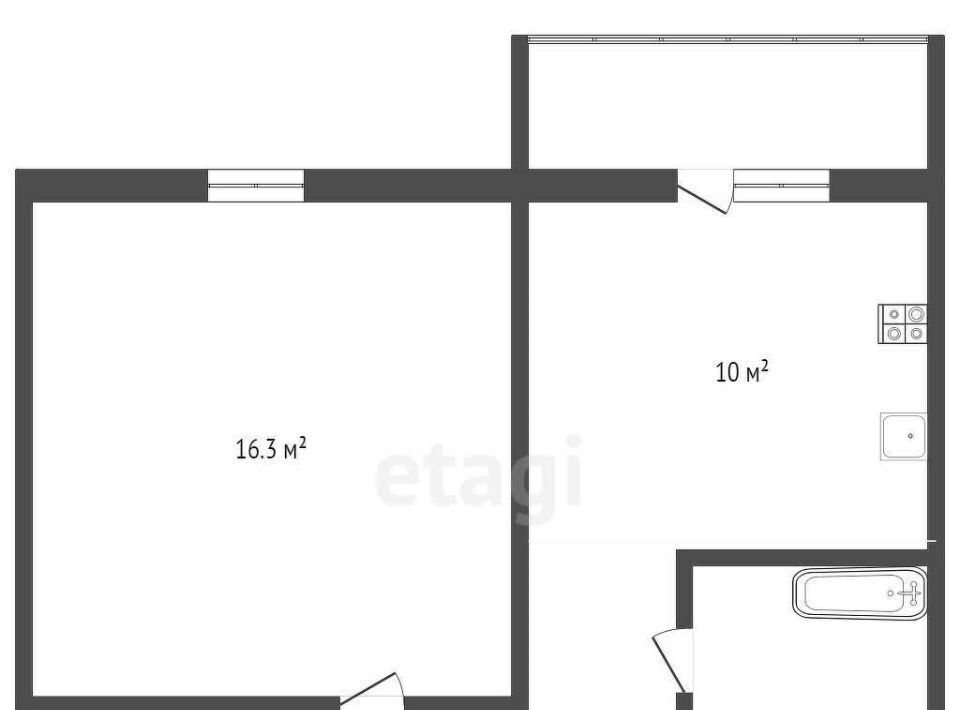 квартира р-н Брянский п Мичуринский ул Андрея Рублева 5 фото 2