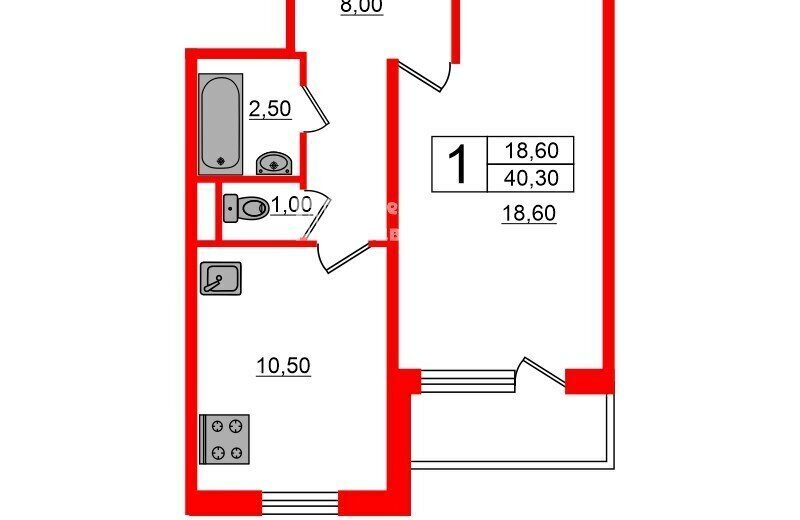 квартира г Санкт-Петербург п Парголово ул Первого Мая 107к/7 метро Удельная фото 15