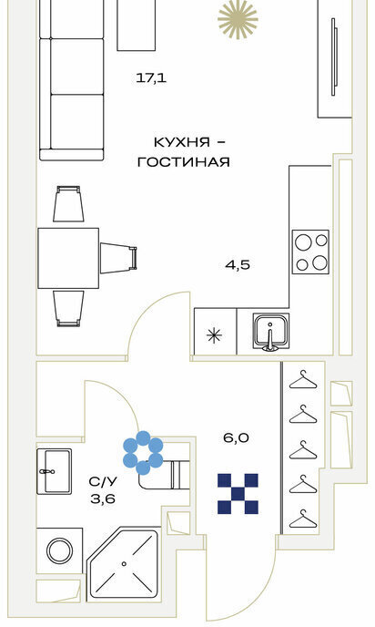 квартира г Москва п Филимонковское п Марьино ЖК «Детали» ТиНАО Филатов Луг, Филимонковский район фото 2