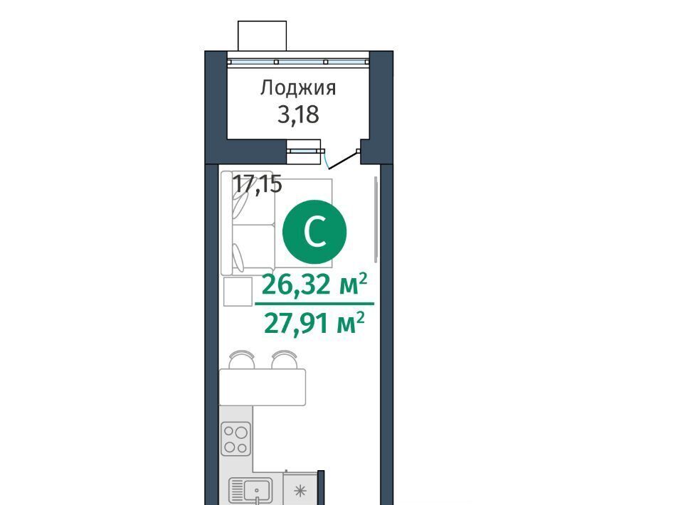 квартира р-н Тюменский д Дударева Гринвуд жилой комплекс, 2. 2.3 фото 1