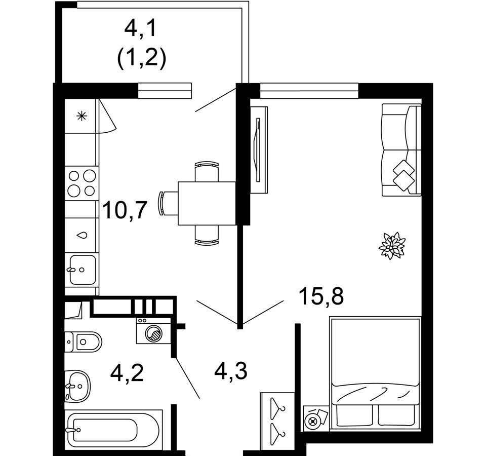 квартира г Сочи р-н Адлерский ул Искры 1 д. 66/10 фото 11