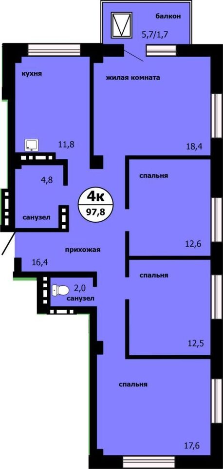 квартира г Красноярск р-н Свердловский ул Лесников фото 1