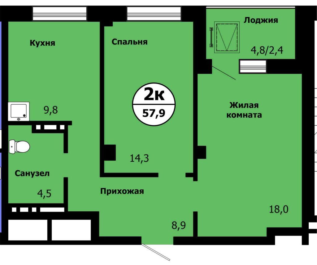 квартира г Красноярск р-н Свердловский ул Лесников фото 1