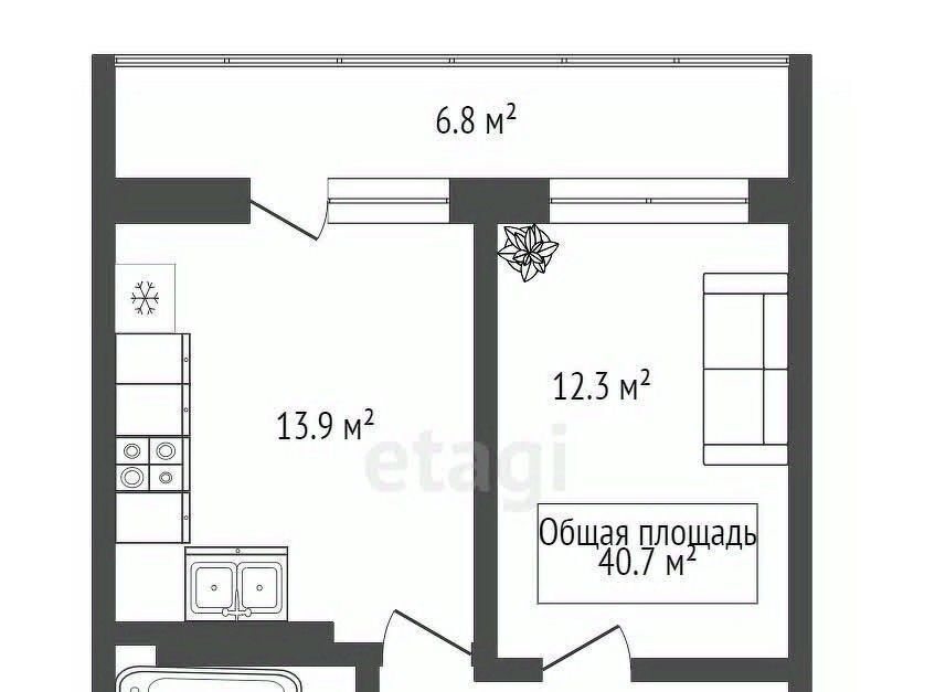 квартира г Новосибирск Студенческая ул Бронная 22/1 фото 16