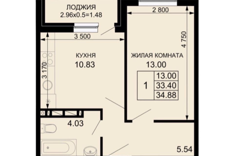 квартира г Краснодар ул Скандинавская 30/1 Краснодар городской округ, 1 к 3 / Средняя улица фото 9