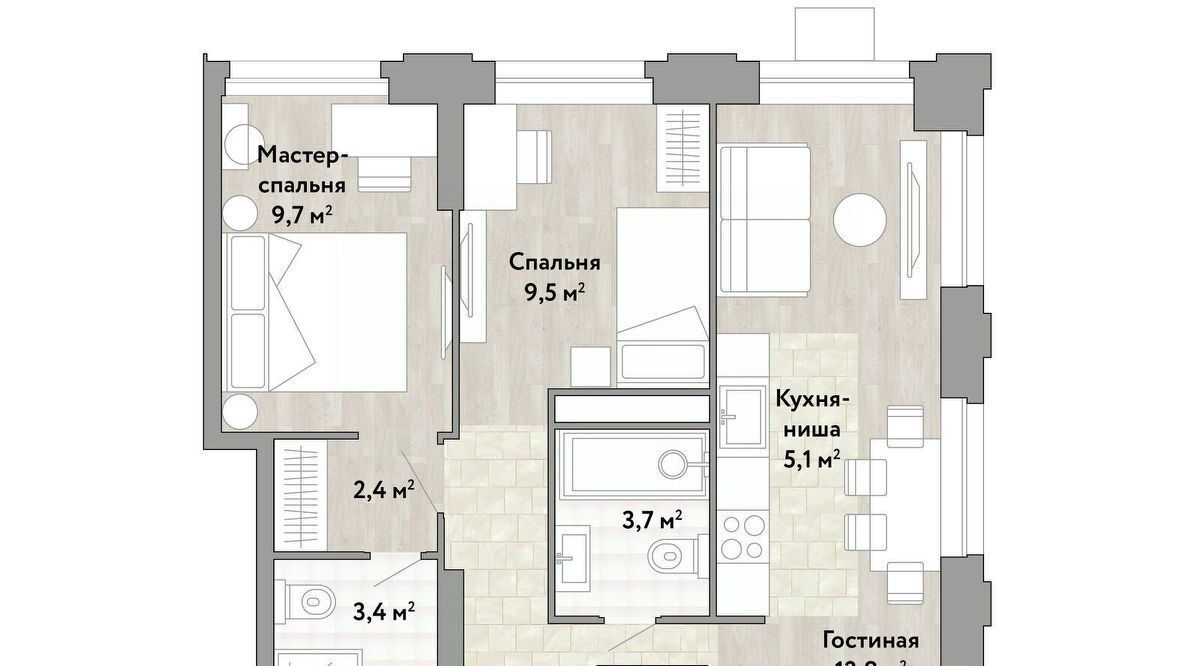 квартира г Москва метро Бунинская аллея № 174 кв-л, Новые Смыслы жилой комплекс фото 1