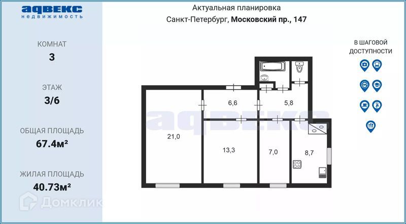 квартира г Санкт-Петербург ул Благодатная 26 пр-кт Московский Московский фото 4